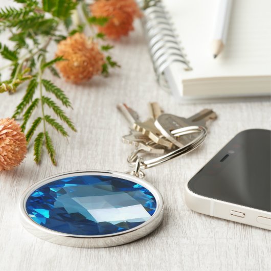 青トパーズ2 キーホルダー (側面)