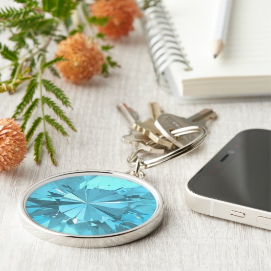 青トパーズ3 キーホルダー (側面)