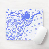 青トランペット天使の口 マウスパッド (マウス)