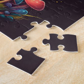 青トリップ(幻覚体験)のようなAmanita Muscariaフレキシブル写真磁石 ジグソーパズル (側面)