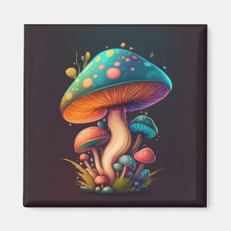 青トリップ（幻覚体験）のようなAmanita Muscariaフレキシブル写真磁石 マグネット