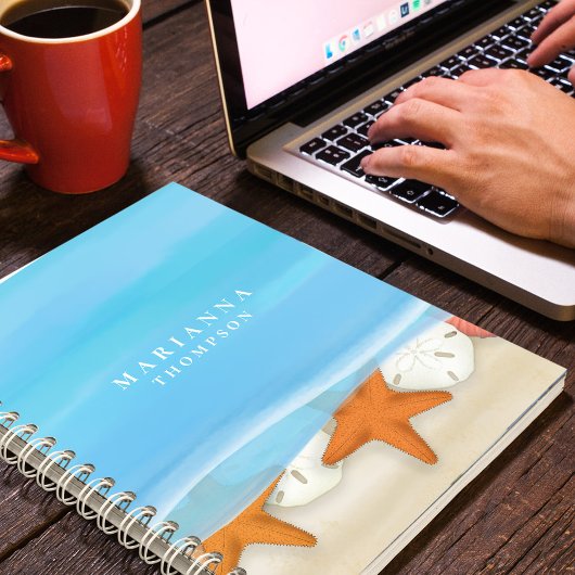 青トレンディー海水色パーソナライズされた ノートブック
