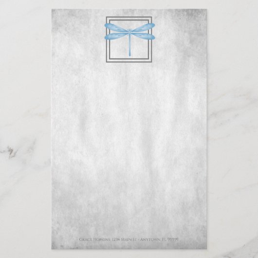 青トンボ文パーソナライズされた具 便箋 (正面)