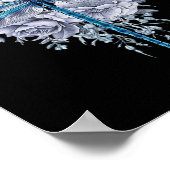 青トンボ水彩芸術の昆虫の恋人の地球 ポスター (角)