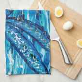 青トンボ絵画イ病 キッチンタオル (四つ折り)