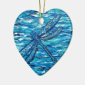 青トンボ絵画イ病 セラミックオーナメント (左)