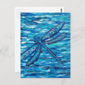 青トンボ絵画イ病 ポストカード (正面/裏面)