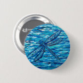 青トンボ絵画イ病 缶バッジ (正面&裏面)