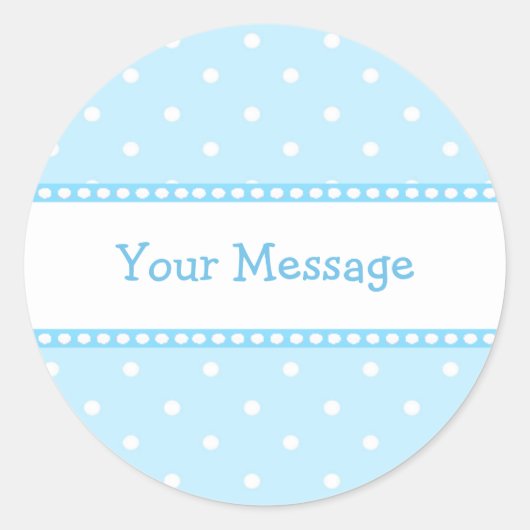 青ドットのステッカー ラウンドシール (正面)