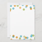 青ドット紙吹雪 |子供の誕生日招待状 招待状 (裏面)