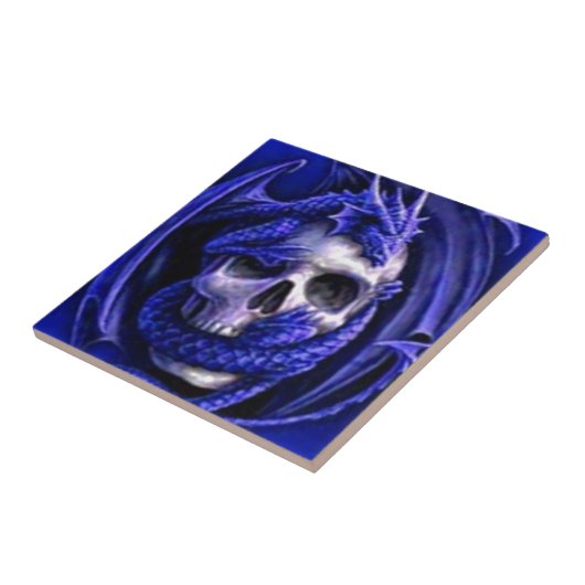 青ドラゴンスカル タイル (側面)