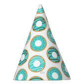青ドーナツのパターン パーティーハット (右)