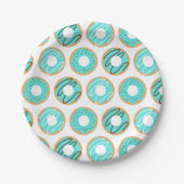青ドーナツのパターン ペーパープレート (正面)