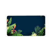 青ハワイアン熱帯花 ラベル (正面)