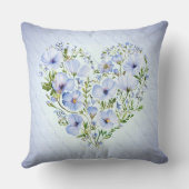 青ハートフローラ装飾用クッション クッション (裏面)