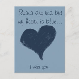 青ハート青 – 私は恋しく思君 ポストカード