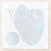 青ハート ガラスコースター (裏面)