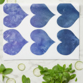 青ハート キッチンタオル (折り畳み)