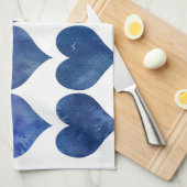 青ハート キッチンタオル (四つ折り)