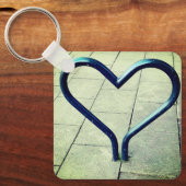 青ハート キーホルダー (正面)