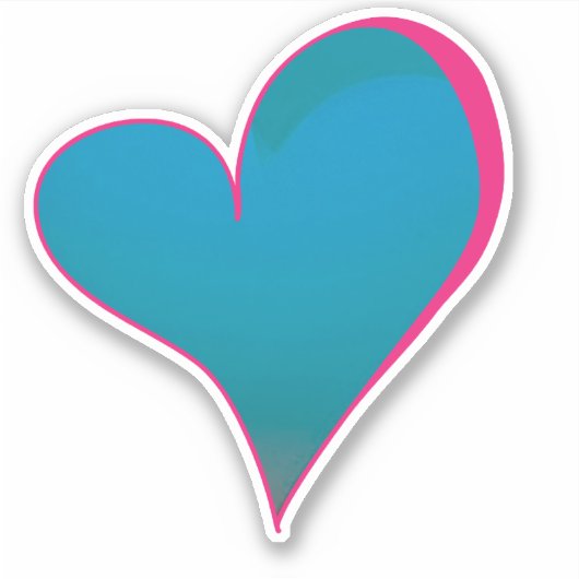 青ハート シール (正面)