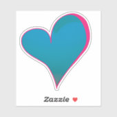 青ハート シール (シート)