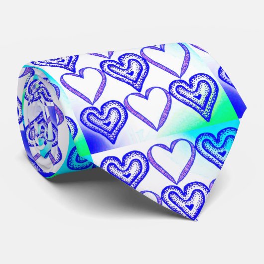 青ハート ネクタイ (ロール)