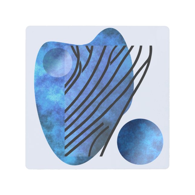 青ハート メタルプリント (正面)