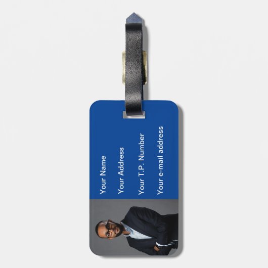 青ハート ラゲッジタグ (裏面縦)