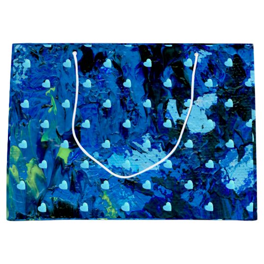 青ハート ラージペーパーバッグ (正面)