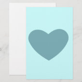 青ハート 便箋 (正面/裏面)