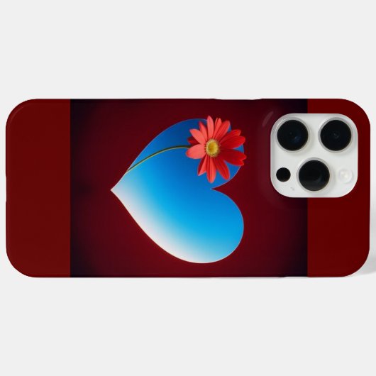 青ハート Case-Mate iPhoneケース (裏面 (横))