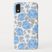 青バラの花。水彩模様 Case-Mate iPhoneケース (裏面)