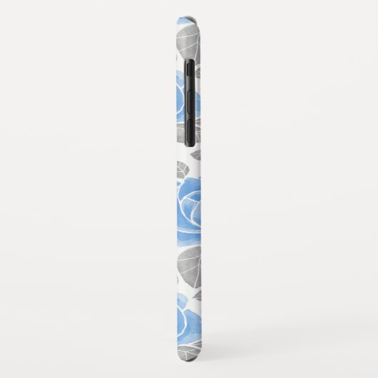 青バラの花。水彩模様 Case-Mate iPhoneケース (裏面/左)