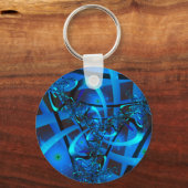 青バラキーチェーン キーホルダー (正面)