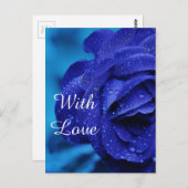 青バラ花 ポストカード (正面/裏面)