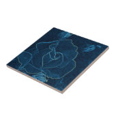 青バラ輪郭 タイル (側面)