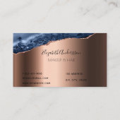 青バラ金ゴールドアガート大理石エレガントモダン 名刺 (裏面)