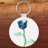 青バラ。 キーホルダー (正面)