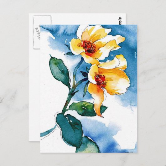 青バラ ポストカード (正面/裏面)