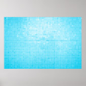 青パステルセラミック壁と床タイル抽象芸術 ポスター (正面)