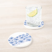 青パステルフラワーフローラ水色絵を描 コースター (側面)