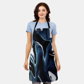 青パタぼやけーン エプロン (着用した状態)