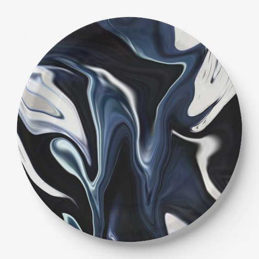 青パタぼやけーン ペーパープレート (正面)