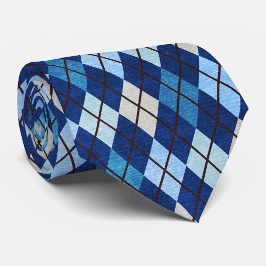 青パタアーガイルーン ネクタイ (ロール)