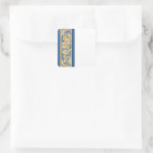 青パタービクトリアンンのステッカーテンプレート スクエアシール (バッグ)