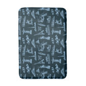 青パターンの旅行パターン バスマット (正面縦)