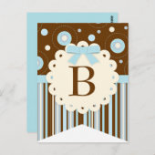 青パターン男の赤ちゃんパーティーフラグバンティングバナー ポストカード (正面/裏面)