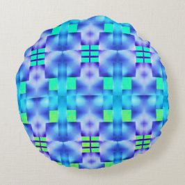 青パターン（の模様が）あるとはっきりした明るい緑の形で ラウンドクッション