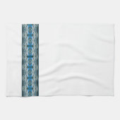 青パターン（の模様が）あると灰色 キッチンタオル (横)
